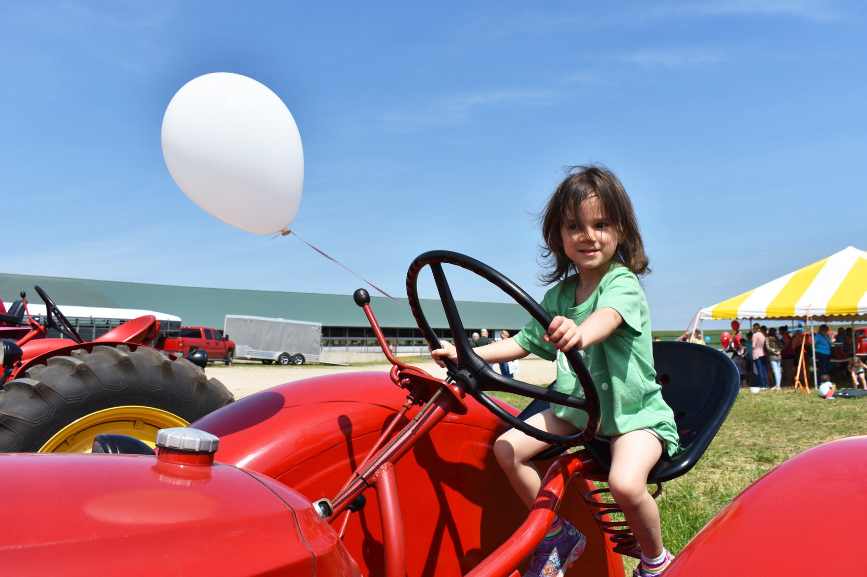 Laura on the tractor